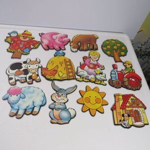 Farm characters (12) large heavy duty cardboard characters w protective surface